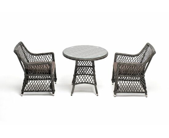 "Эспрессо–80 L" обеденная группа плетеная, цвет графит, изображение 3 | Интернет магазин мебели и декора LifeDekor