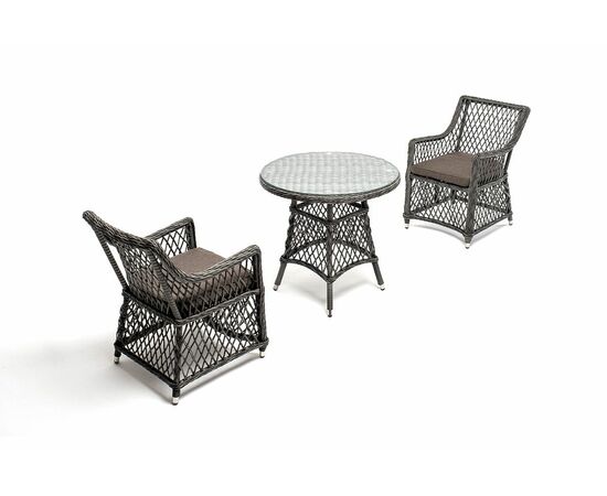 "Эспрессо–80 L" обеденная группа плетеная, цвет графит, изображение 5 | Интернет магазин мебели и декора LifeDekor