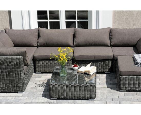 "Лунго" трансформирующаяся лаунж-зона из искусственного ротанга, цвет графит, изображение 6 | Интернет магазин мебели и декора LifeDekor