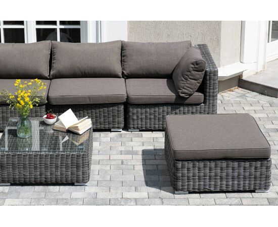 "Лунго" трансформирующаяся лаунж-зона из искусственного ротанга, цвет графит, изображение 13 | Интернет магазин мебели и декора LifeDekor