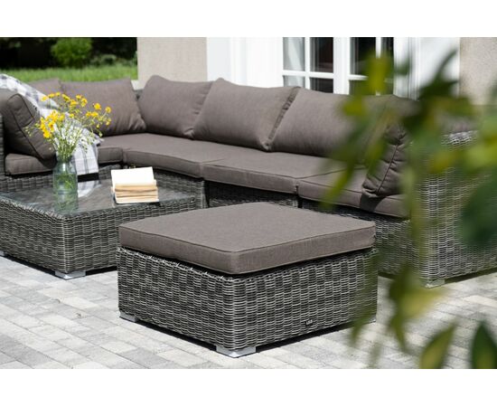 "Лунго" трансформирующаяся лаунж-зона из искусственного ротанга, цвет графит, изображение 14 | Интернет магазин мебели и декора LifeDekor