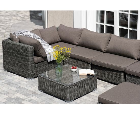 "Лунго" трансформирующаяся лаунж-зона из искусственного ротанга, цвет графит, изображение 15 | Интернет магазин мебели и декора LifeDekor