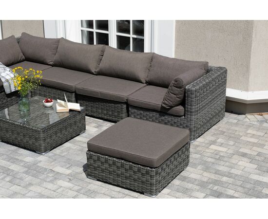 "Лунго" трансформирующаяся лаунж-зона из искусственного ротанга, цвет графит, изображение 16 | Интернет магазин мебели и декора LifeDekor