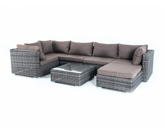 "Лунго" трансформирующаяся лаунж-зона из искусственного ротанга, цвет графит, изображение 17 | Интернет магазин мебели и декора LifeDekor