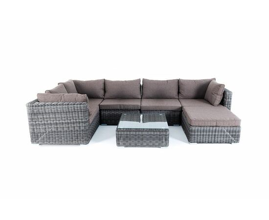 "Лунго" трансформирующаяся лаунж-зона из искусственного ротанга, цвет графит, изображение 18 | Интернет магазин мебели и декора LifeDekor