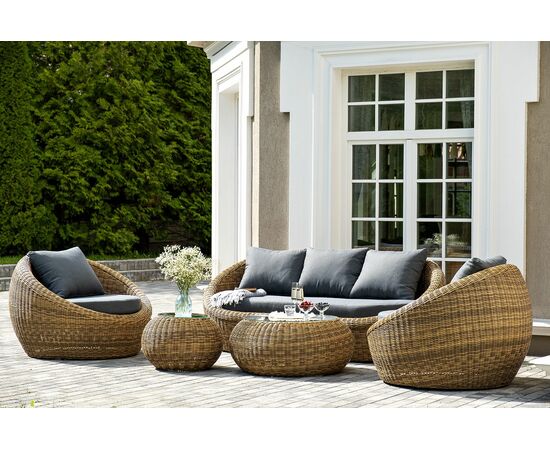 "Барселона" лаунж-зона из искусственного ротанга, цвет соломенный, изображение 3 | Интернет магазин мебели и декора LifeDekor