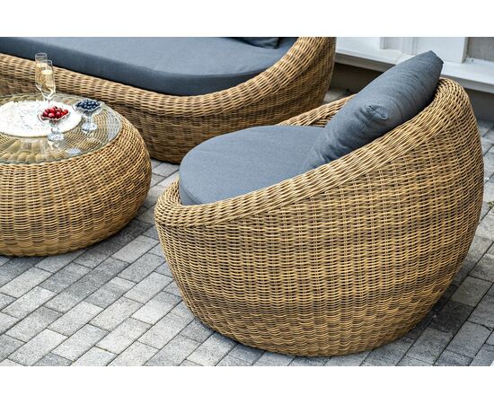"Барселона" лаунж-зона из искусственного ротанга, цвет соломенный, изображение 10 | Интернет магазин мебели и декора LifeDekor