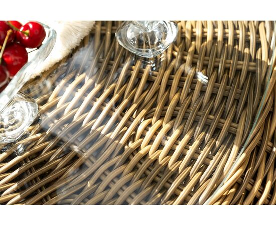 "Барселона" лаунж-зона из искусственного ротанга, цвет соломенный, изображение 13 | Интернет магазин мебели и декора LifeDekor