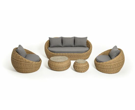 "Барселона" лаунж-зона из искусственного ротанга, цвет соломенный, изображение 21 | Интернет магазин мебели и декора LifeDekor