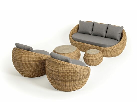 "Барселона" лаунж-зона из искусственного ротанга, цвет соломенный, изображение 25 | Интернет магазин мебели и декора LifeDekor