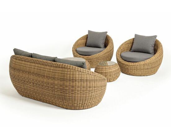 "Барселона" лаунж-зона из искусственного ротанга, цвет соломенный, изображение 27 | Интернет магазин мебели и декора LifeDekor