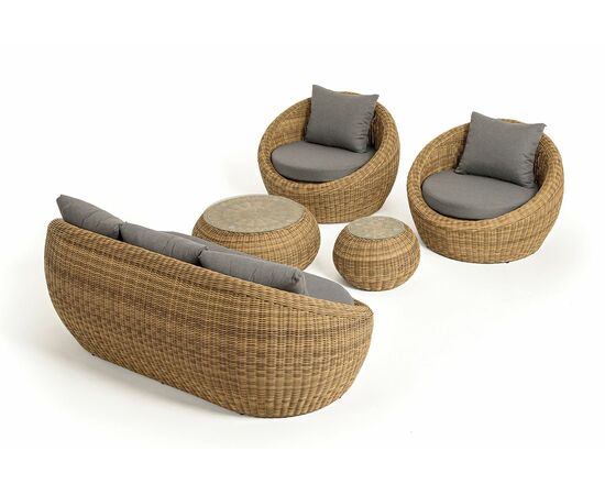 "Барселона" лаунж-зона из искусственного ротанга, цвет соломенный, изображение 29 | Интернет магазин мебели и декора LifeDekor