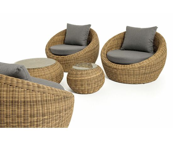 "Барселона" лаунж-зона из искусственного ротанга, цвет соломенный, изображение 31 | Интернет магазин мебели и декора LifeDekor