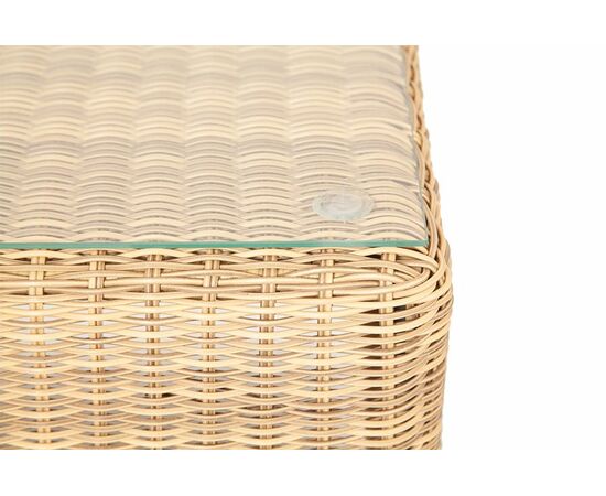 "Кон Панна" столик журнальный из искусственного ротанга, цвет соломенный, изображение 3 | Интернет магазин мебели и декора LifeDekor