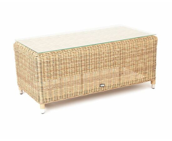 "Кон Панна" столик журнальный из искусственного ротанга, цвет соломенный, изображение 4 | Интернет магазин мебели и декора LifeDekor