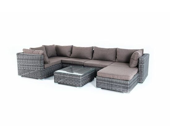 "Лунго" плетеная оттоманка с подушкой, цвет графит, изображение 3 | Интернет магазин мебели и декора LifeDekor