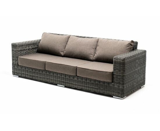 "Боно" диван из искусственного ротанга трехместный, цвет графит | Интернет магазин мебели и декора LifeDekor