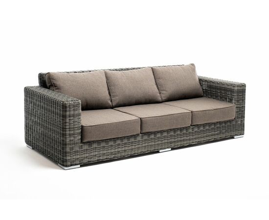 "Боно" диван из искусственного ротанга трехместный, цвет графит, изображение 2 | Интернет магазин мебели и декора LifeDekor