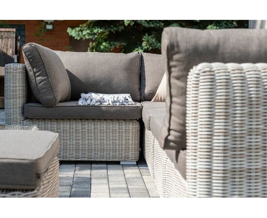 "Лунго" трансформирующаяся лаунж-зона из искусственного ротанга, цвет бежевый, изображение 10 | Интернет магазин мебели и декора LifeDekor