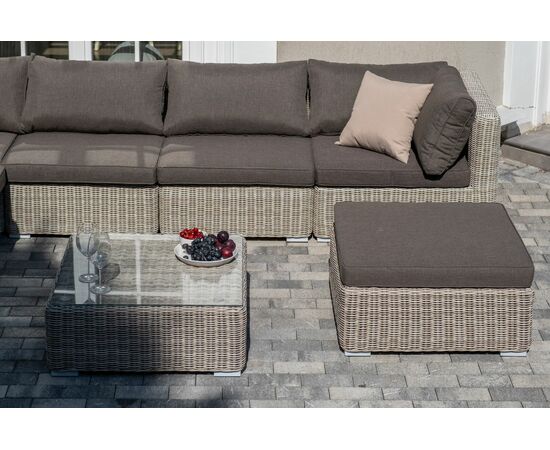 "Лунго" трансформирующаяся лаунж-зона из искусственного ротанга, цвет бежевый, изображение 18 | Интернет магазин мебели и декора LifeDekor