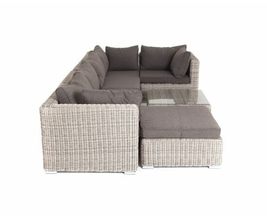 "Лунго" трансформирующаяся лаунж-зона из искусственного ротанга, цвет бежевый, изображение 22 | Интернет магазин мебели и декора LifeDekor