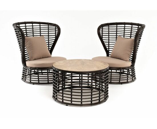 "Парма" кофейный комплект из искусственного ротанга, цвет бронзовый, изображение 17 | Интернет магазин мебели и декора LifeDekor