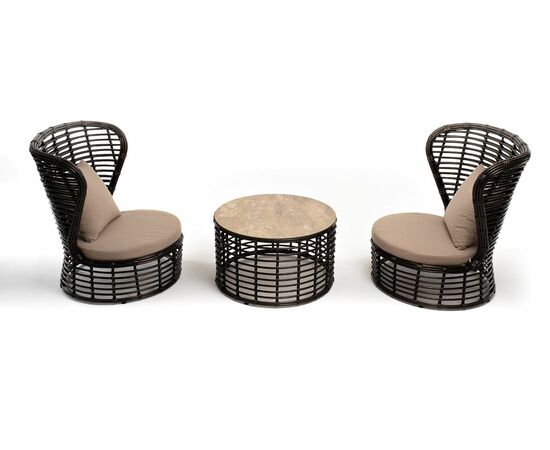 "Парма" кофейный комплект из искусственного ротанга, цвет бронзовый, изображение 19 | Интернет магазин мебели и декора LifeDekor