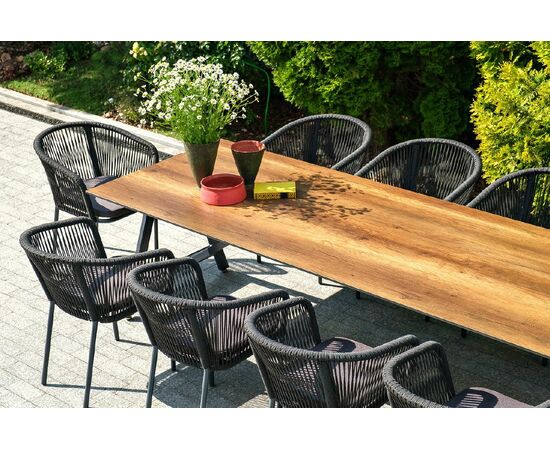 "Куба" обеденная группа на 10 персон, стол HPL "дуб", круглый роуп, изображение 3 | Интернет магазин мебели и декора LifeDekor