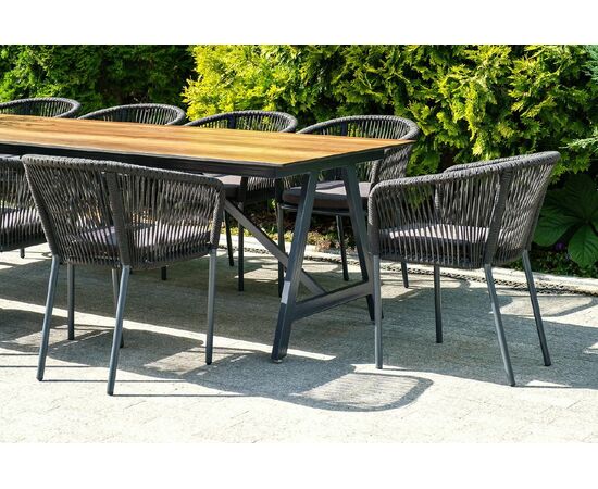 "Куба" обеденная группа на 10 персон, стол HPL "дуб", круглый роуп, изображение 4 | Интернет магазин мебели и декора LifeDekor