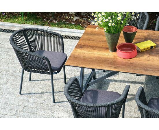 "Куба" обеденная группа на 10 персон, стол HPL "дуб", круглый роуп, изображение 5 | Интернет магазин мебели и декора LifeDekor