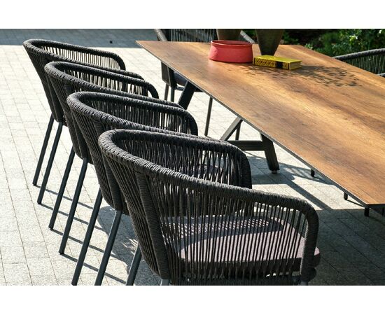 "Куба" обеденная группа на 10 персон, стол HPL "дуб", круглый роуп, изображение 6 | Интернет магазин мебели и декора LifeDekor