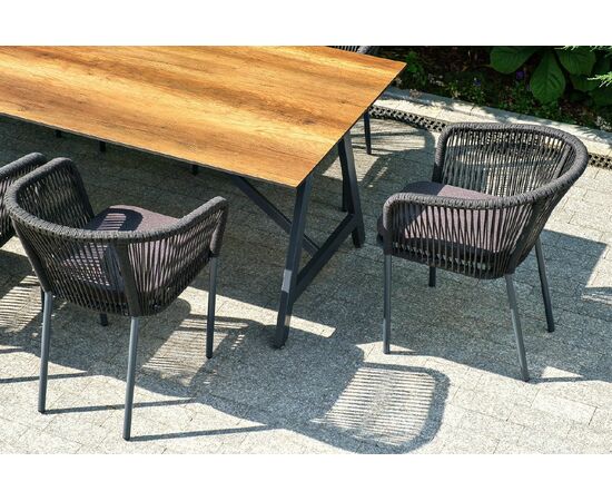 "Куба" обеденная группа на 10 персон, стол HPL "дуб", круглый роуп, изображение 7 | Интернет магазин мебели и декора LifeDekor