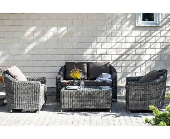 "Кон Панна" столик журнальный из искусственного ротанга, цвет графит, изображение 5 | Интернет магазин мебели и декора LifeDekor