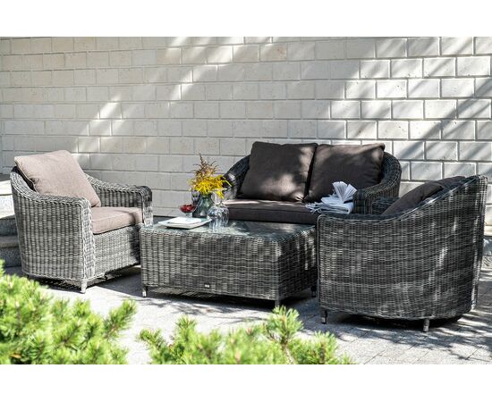 "Кон Панна" столик журнальный из искусственного ротанга, цвет графит, изображение 6 | Интернет магазин мебели и декора LifeDekor