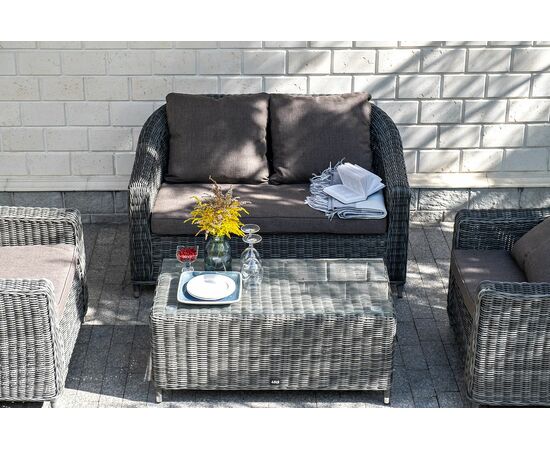 "Кон Панна" столик журнальный из искусственного ротанга, цвет графит, изображение 7 | Интернет магазин мебели и декора LifeDekor