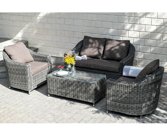 "Кон Панна" столик журнальный из искусственного ротанга, цвет графит, изображение 11 | Интернет магазин мебели и декора LifeDekor