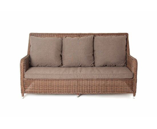 "Гляссе" диван трехместный из искусственного ротанга, цвет коричневый, изображение 2 | Интернет магазин мебели и декора LifeDekor