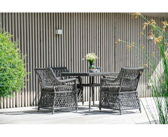 "Айриш" обеденная группа плетеная на 4 персоны, цвет графит, изображение 2 | Интернет магазин мебели и декора LifeDekor