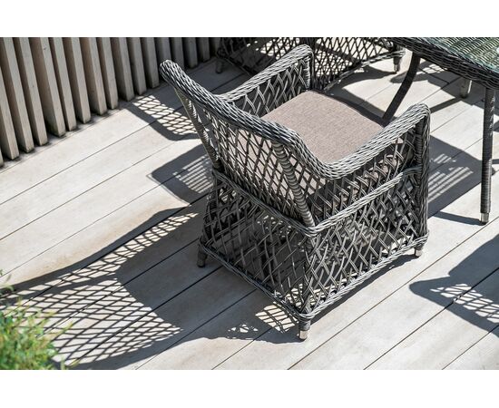 "Айриш" обеденная группа плетеная на 4 персоны, цвет графит, изображение 7 | Интернет магазин мебели и декора LifeDekor