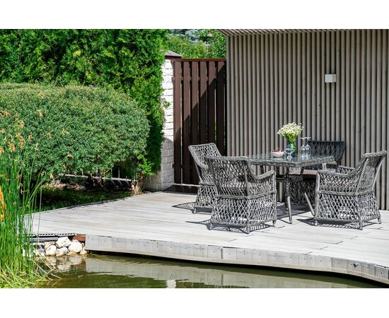 "Айриш" обеденная группа плетеная на 4 персоны, цвет графит, изображение 8 | Интернет магазин мебели и декора LifeDekor