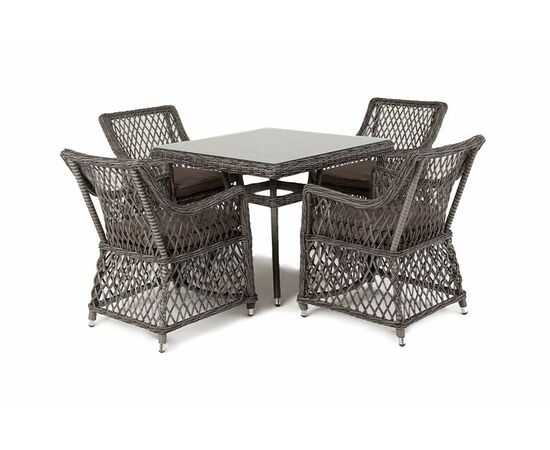 "Айриш" обеденная группа плетеная на 4 персоны, цвет графит, изображение 12 | Интернет магазин мебели и декора LifeDekor