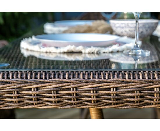 "Амароне" обеденная группа из искусственного ротанга на 6 персоны, цвет коричневый, изображение 13 | Интернет магазин мебели и декора LifeDekor