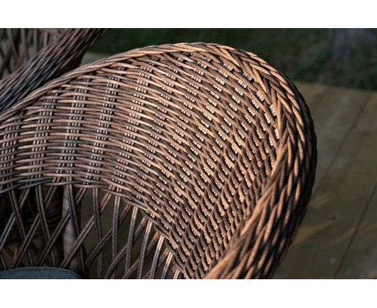 "Амароне" обеденная группа из искусственного ротанга на 6 персоны, цвет коричневый, изображение 16 | Интернет магазин мебели и декора LifeDekor