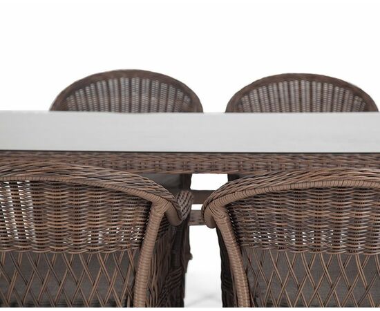 "Амароне" обеденная группа из искусственного ротанга на 6 персоны, цвет коричневый, изображение 23 | Интернет магазин мебели и декора LifeDekor