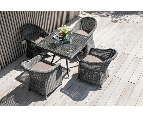 "Фредо" обеденная группа плетеная, цвет графит, изображение 8 | Интернет магазин мебели и декора LifeDekor