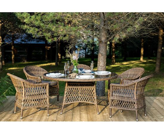 "Эспрессо–150 S" обеденная группа плетеная, цвет коричневый | Интернет магазин мебели и декора LifeDekor