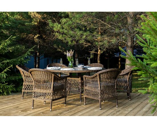 "Эспрессо–150 S" обеденная группа плетеная, цвет коричневый, изображение 2 | Интернет магазин мебели и декора LifeDekor