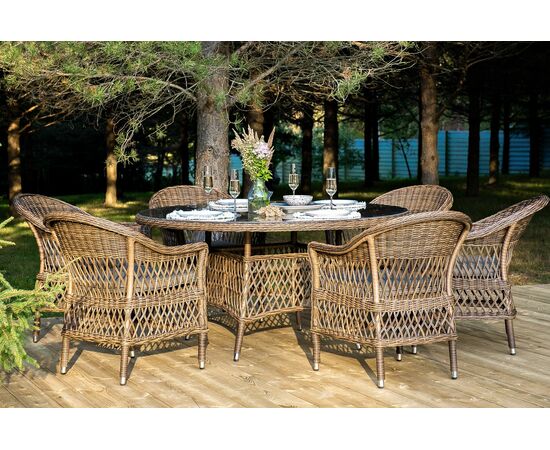 "Эспрессо–150 S" обеденная группа плетеная, цвет коричневый, изображение 3 | Интернет магазин мебели и декора LifeDekor