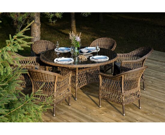 "Эспрессо–150 S" обеденная группа плетеная, цвет коричневый, изображение 4 | Интернет магазин мебели и декора LifeDekor