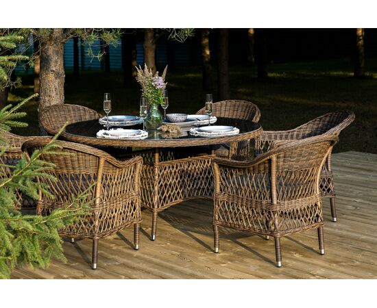 "Эспрессо–150 S" обеденная группа плетеная, цвет коричневый, изображение 5 | Интернет магазин мебели и декора LifeDekor